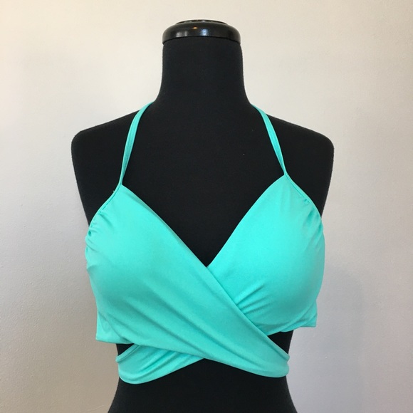 Sundazed Simon Halter Wrap Aqua Bikini Top, 36C - Picture 2 of 9